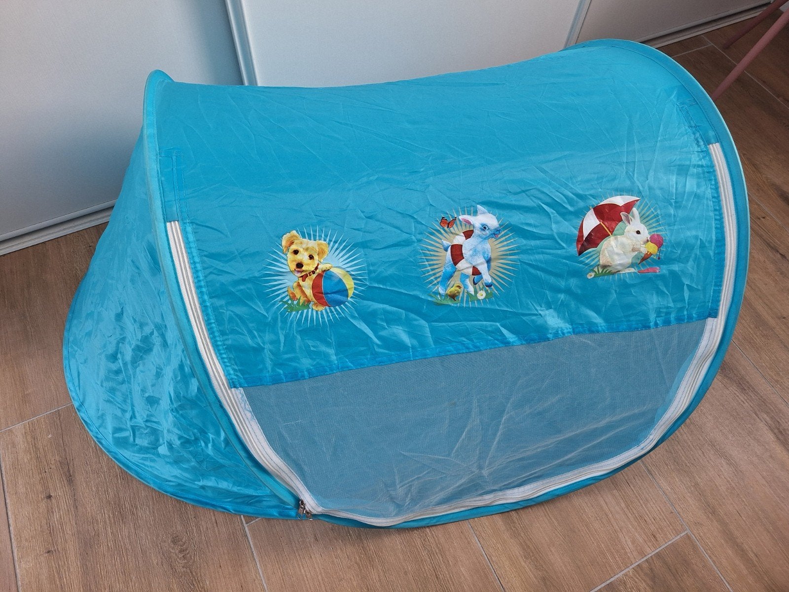 Blauw pop-up babytentje ALS NIEUW, Ophalen of Verzenden