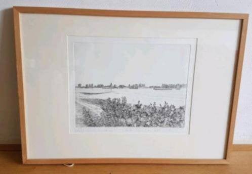 Anton Staartjes: Ets Nederlands landschap 4 gesign 1976, Ophalen