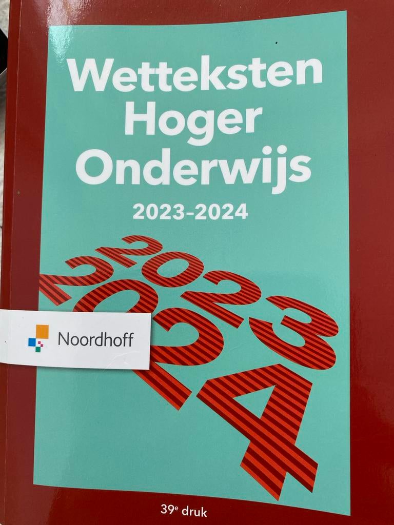 Wetteksten Hoger Onderwijs 2023-2024 - 39e druk, Ophalen of Verzenden, Gamma, Zo goed als nieuw, HBO