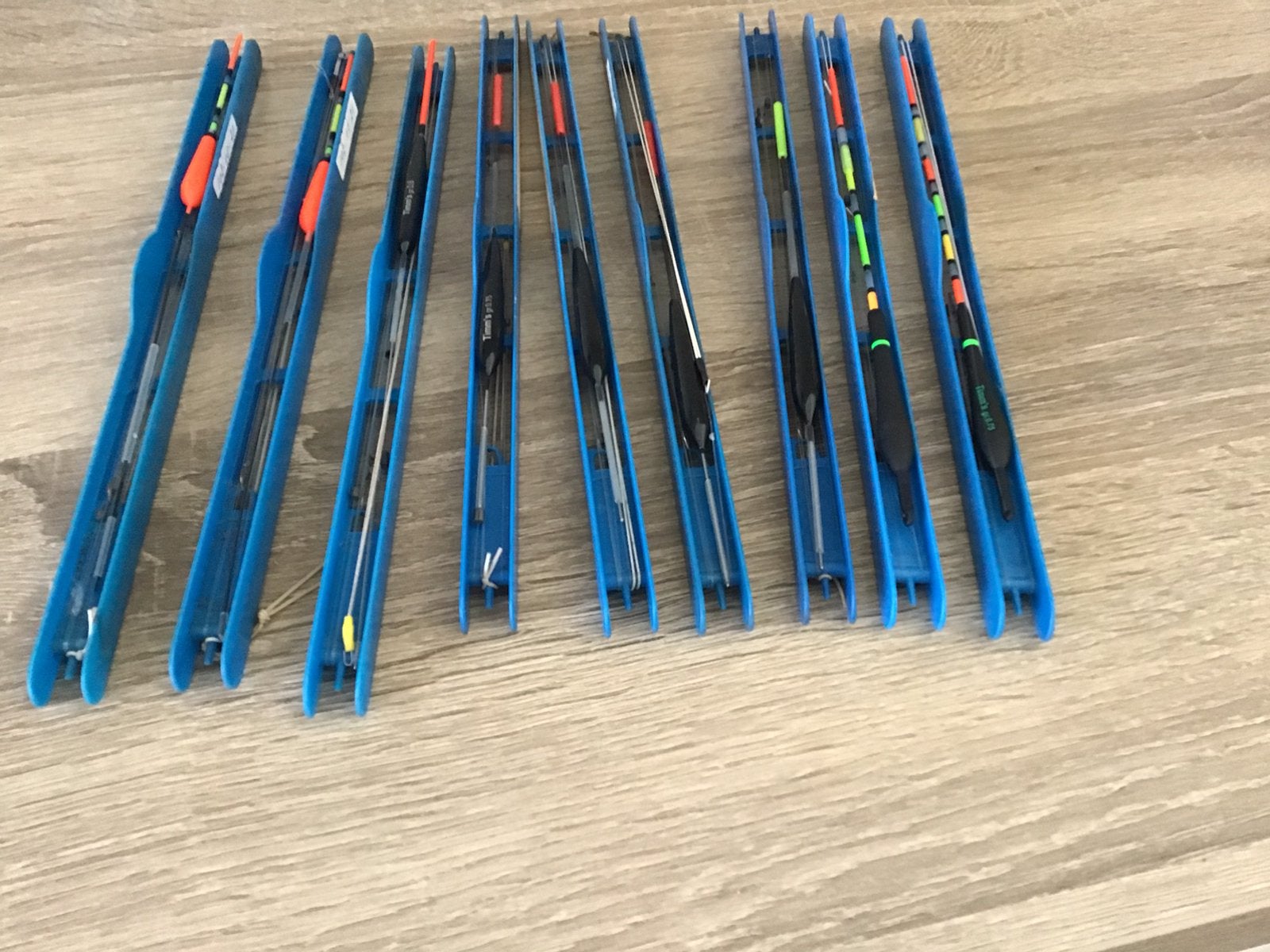 9 Rive tuigrekjes met Timms dobbers., Ophalen, Zo goed als nieuw, Dobber of Lood