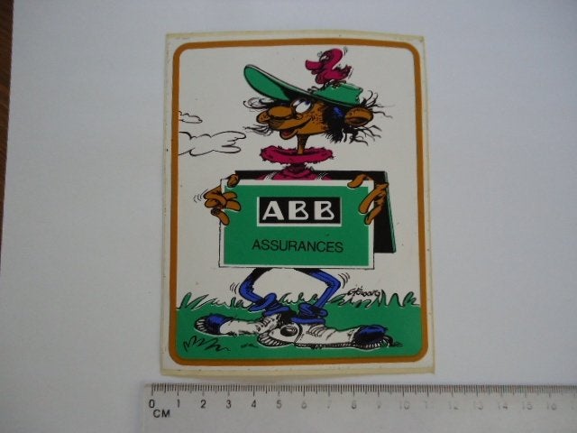 sticker oud ABB Strip Geraar retro Belgie vintage, Verzamelen, Verzenden, Zo goed als nieuw, Bedrijf of Vereniging