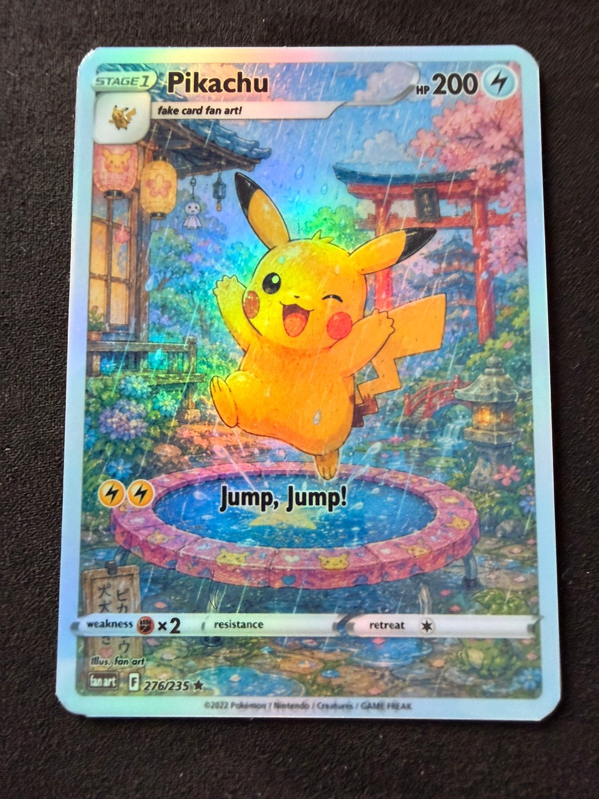 Pika jump geinspireerd custom fan art, Ophalen of Verzenden, Zo goed als nieuw, Overige thema's