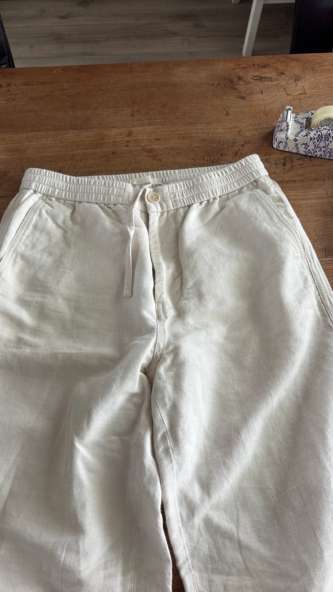 Arket linnen broek beige/creme maat S in perfecte staat, Ophalen of Verzenden, Zo goed als nieuw, Beige
