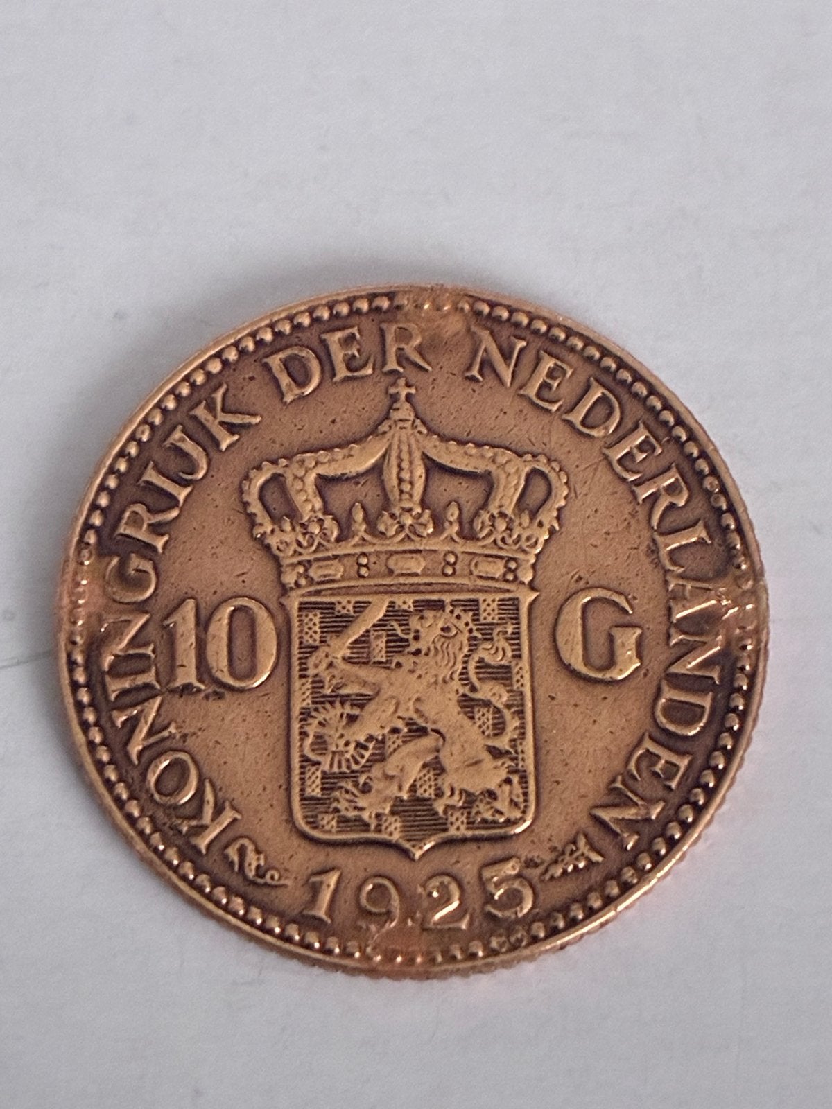 Gouden tientje 10 Gulden Munt Koningin Wilhelmina 1925, Ophalen of Verzenden, Goud