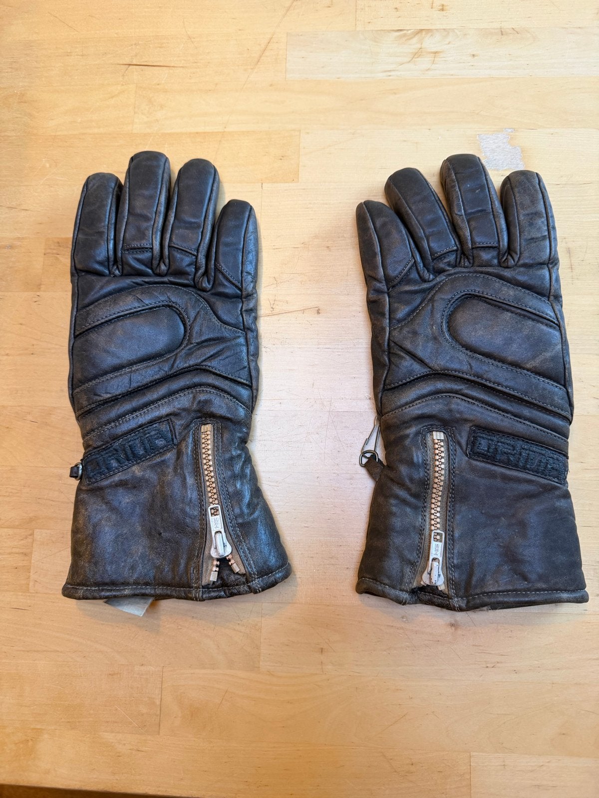 Robuuste Zwarte Leren Handschoenen - Vintage Look, Ophalen of Verzenden, Tweedehands, Heren, Handschoenen