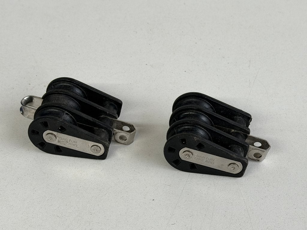 2 x Barton 3 schijfs blok 30 mm tot 8 mm, Watersport en Boten, Accessoires en Onderhoud, Ophalen of Verzenden, Gebruikt, Lijn of Blok
