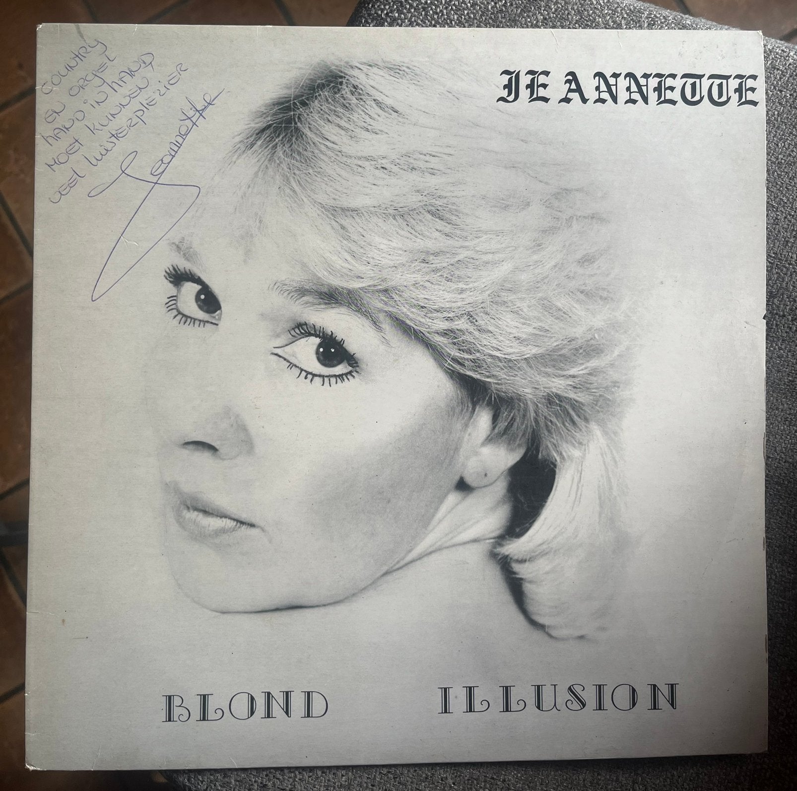 LP Jeannette Blond Illusion Starlet 10201 1982 gesigneerd, LP, Gebruikt, Gesigneerd, Ophalen of Verzenden