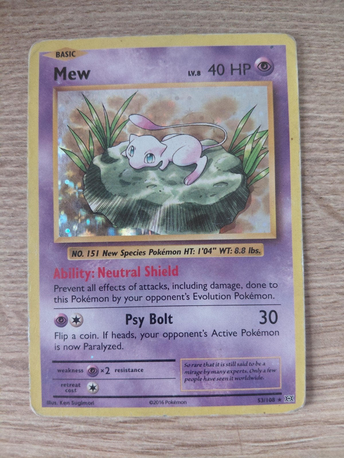 Mew 53/108 holo pokémon kaart, Ophalen of Verzenden