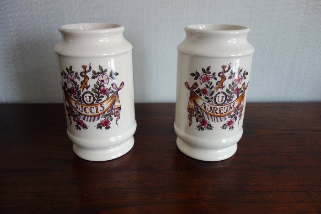 2 porseleinen apotheek potten interPharm, Antiek en Kunst, Ophalen of Verzenden