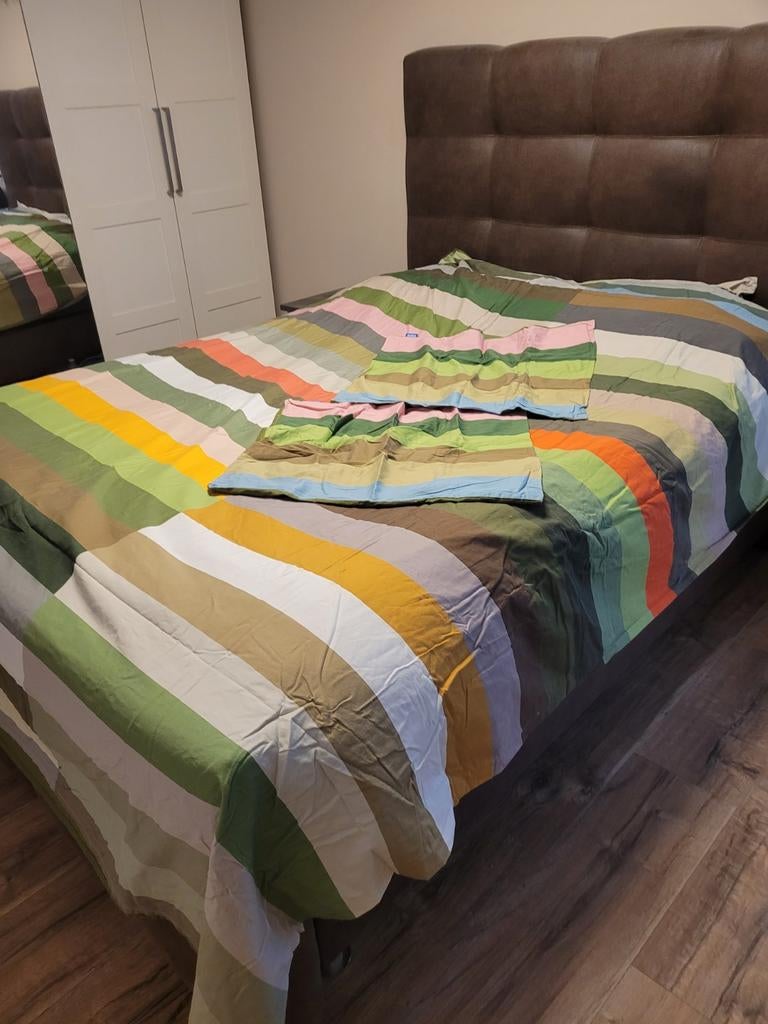Auping multicolor beddengoed lits jumeaux, Huis en Inrichting, Ophalen of Verzenden, Zo goed als nieuw, Tweepersoons, Dekbedovertrek
