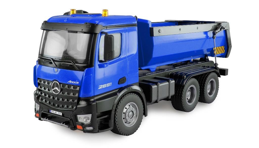 Amewi Mercedes-Benz Arocs Dump Truck 6x4 RTR blue 22537, Hobby en Vrije tijd, Modelbouw | Radiografisch | Auto's, Elektro, Schaal 1:14