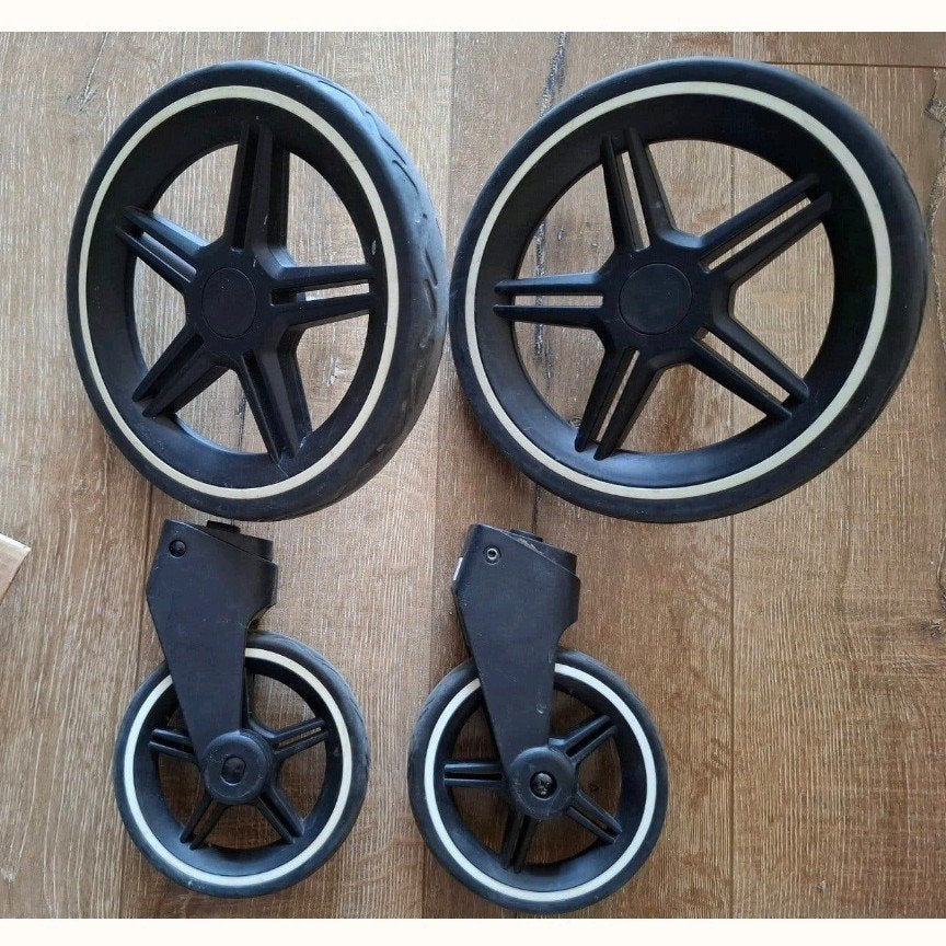 Joolz Hub+ voor- en achterwielenset - Zwart/Reflecterend, Ophalen, Gebruikt, Kinderwagen, Overige merken