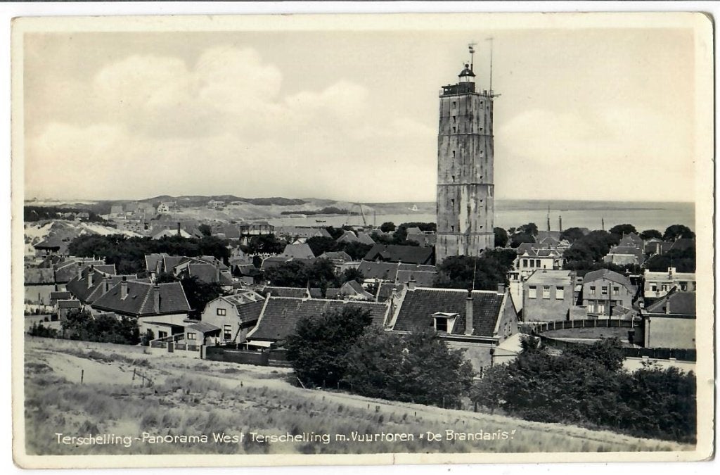 Terschelling -Panorama W-T m. Vuurtoren "De Brandaris", Verzenden, 1920 tot 1940, Gelopen, Waddeneilanden