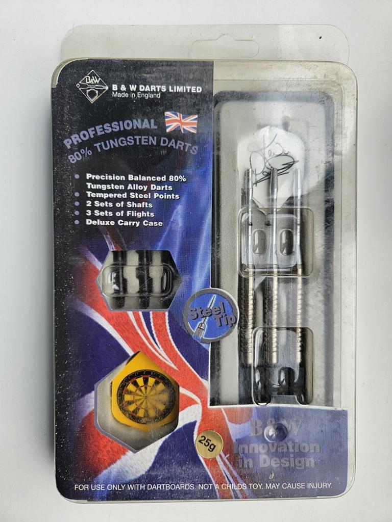 B&W Professional 80% Tungsten Darts - 25g Steel Tip, Sport en Fitness, Ophalen of Verzenden, Nieuw, Pijlen