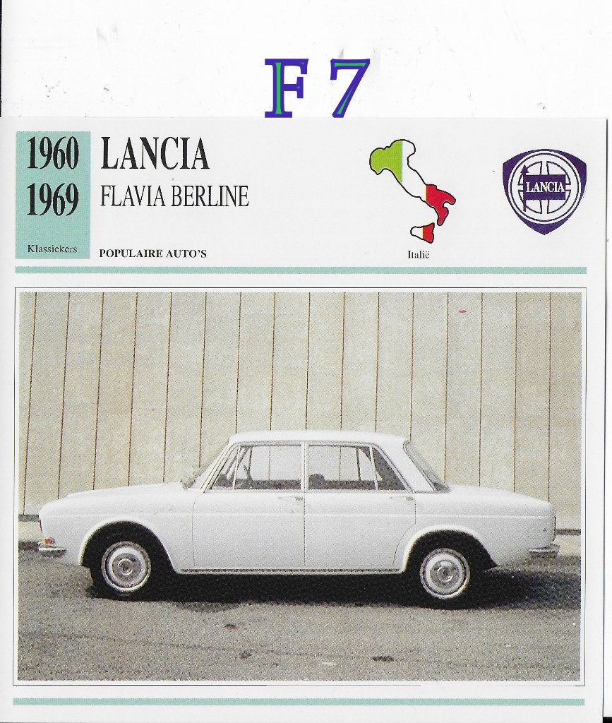 F7 autokaart lancia flavia berline ( 1960 - 1969 ), Ophalen of Verzenden, Zo goed als nieuw, Auto's