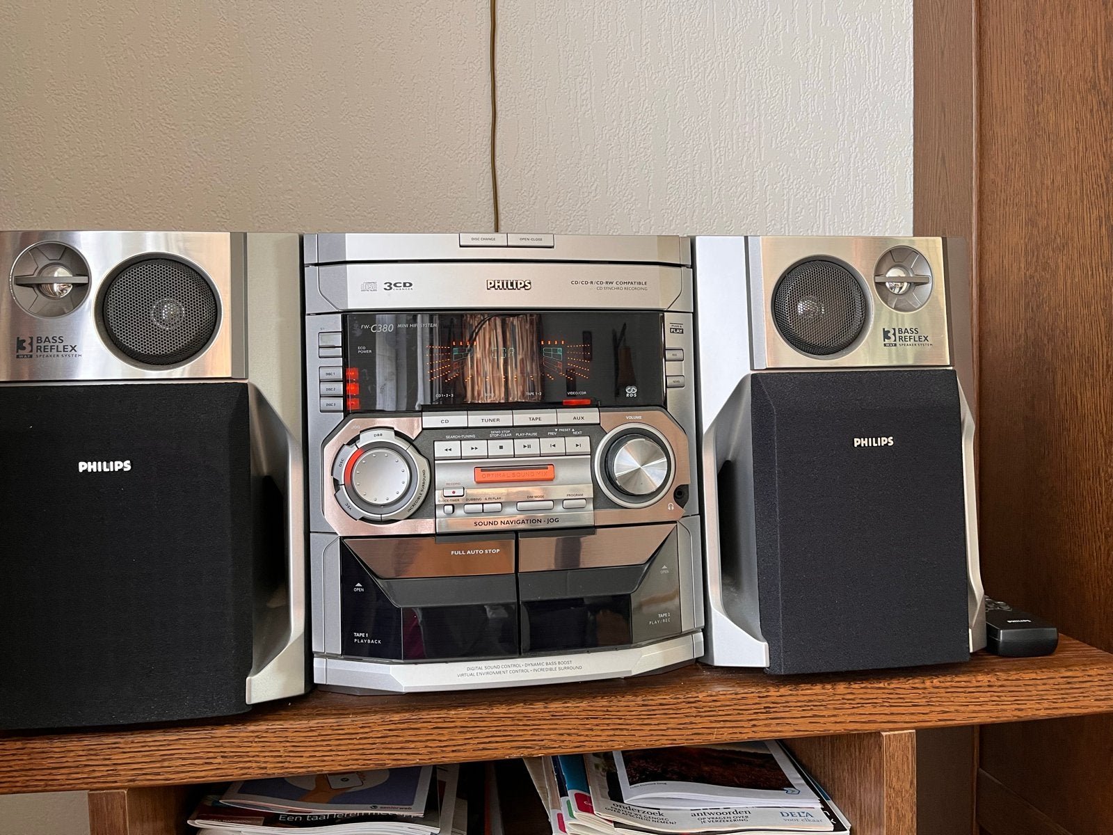 Philips C380 Microset met Radio, CD- en Cassettespeler, Ophalen, Philips, Gebruikt, Cassettedeck
