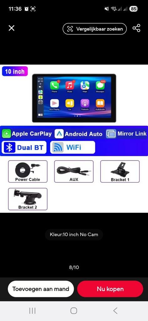 Carplay scherm 10 inch, Ophalen of Verzenden