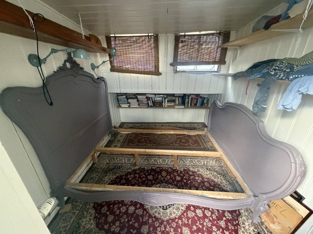 vintage 2 persoons bed, Huis en Inrichting, Ophalen, Gebruikt, 140 cm, 200 cm