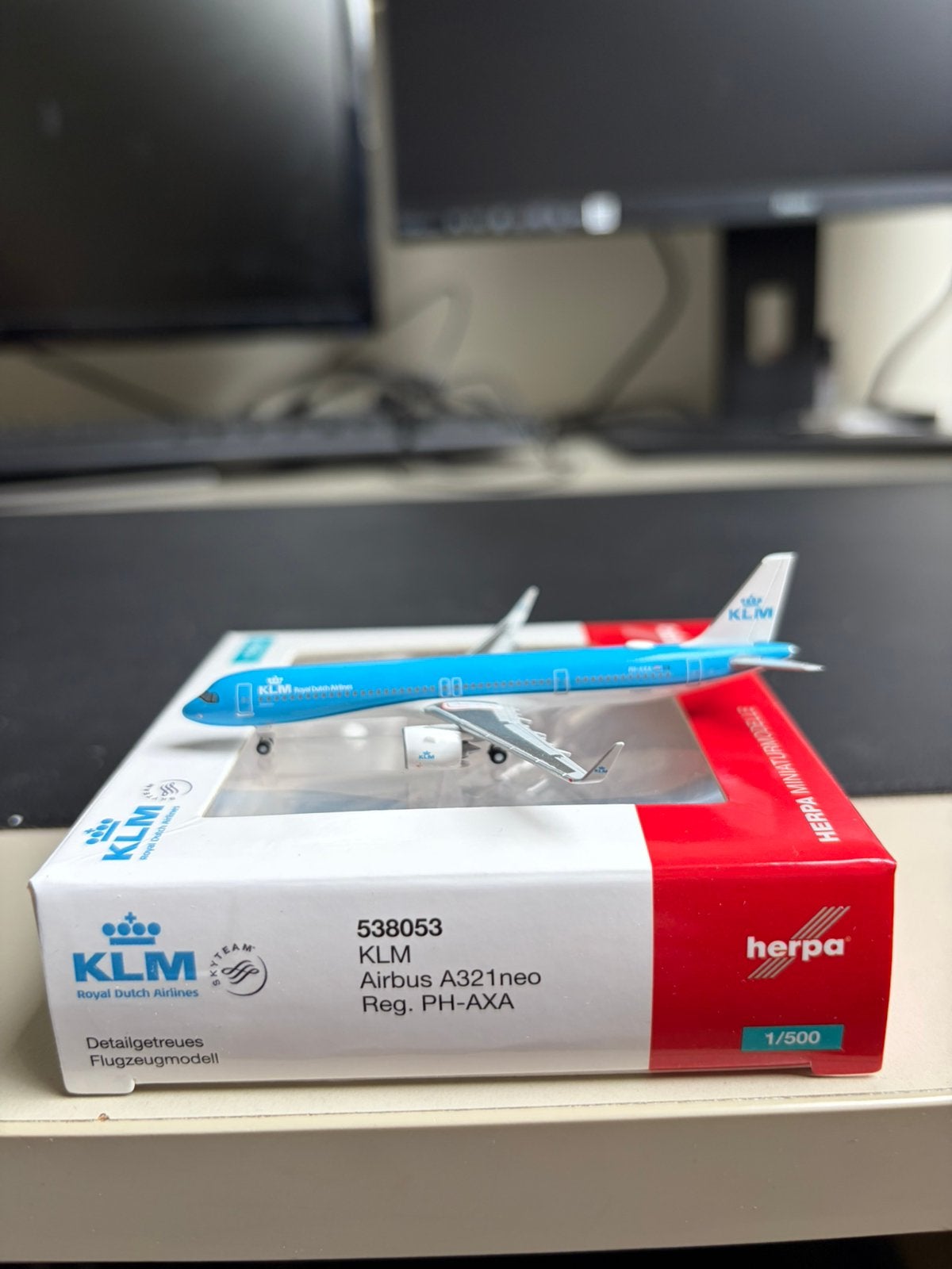 Herpa 1/500 KLM A321neo, Verzamelen, Ophalen of Verzenden, Zo goed als nieuw, Overige typen