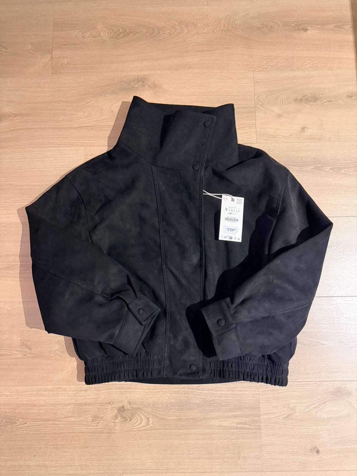 Suède jas Zara maat S, Verzenden, Nieuw, Maat 36 (S), Zwart