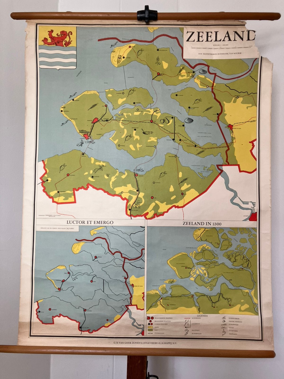Schoolplaat Zeeland, Antiek en Kunst, Antiek | Schoolplaten, Ophalen of Verzenden, Aardrijkskunde