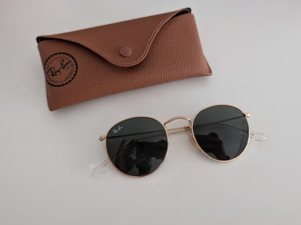 Ray-Ban - Round Metal RB3447 001, Zonnebril, Zwart, Ophalen of Verzenden, Zo goed als nieuw