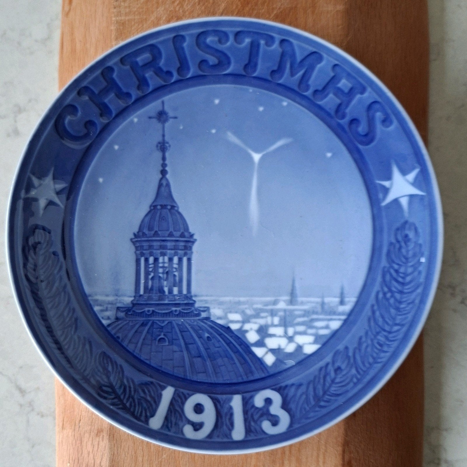 Christmas bord 1913 Bing&Grondahl Frederikskerk Kopenhagen, Ophalen of Verzenden