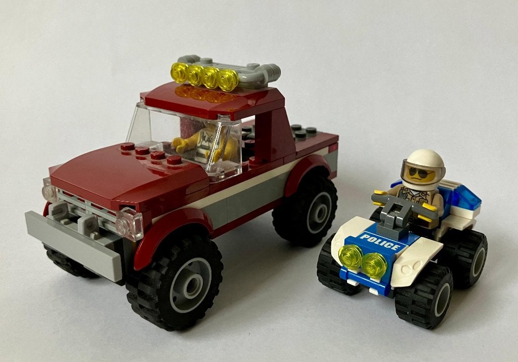Lego City 4437 Bospolitieachtervolging pick-up truck en quad, City, Lego, Inclusief instructies, Ophalen of Verzenden