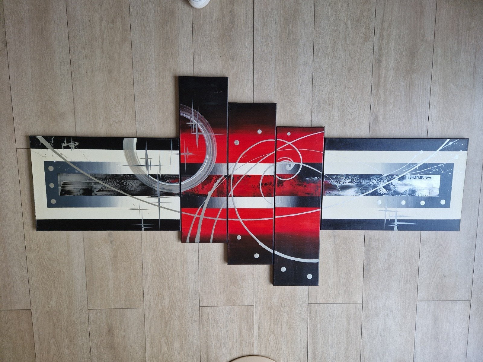 Abstract 5-luik schilderij 180x80 cm, Ophalen