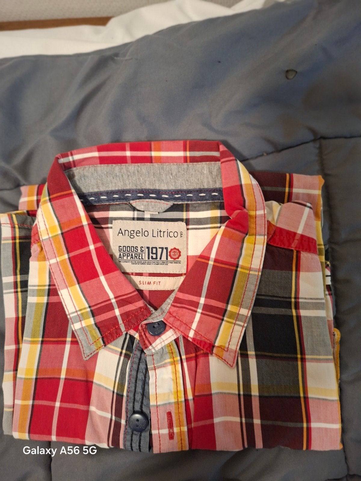 Angelo Litrico Geruit Slim Fit Overhemd, Ophalen, Meerkleurig, Angelo Litrico, Zo goed als nieuw