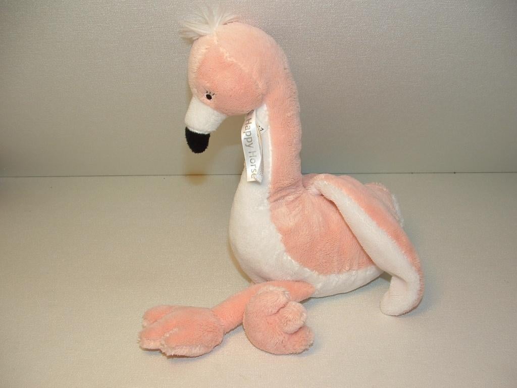 HAPPY HORSE FLAMINGO VOGEL FAY NR2 PLUCHE ZALMROZE, Verzenden, Nieuw, Overige typen