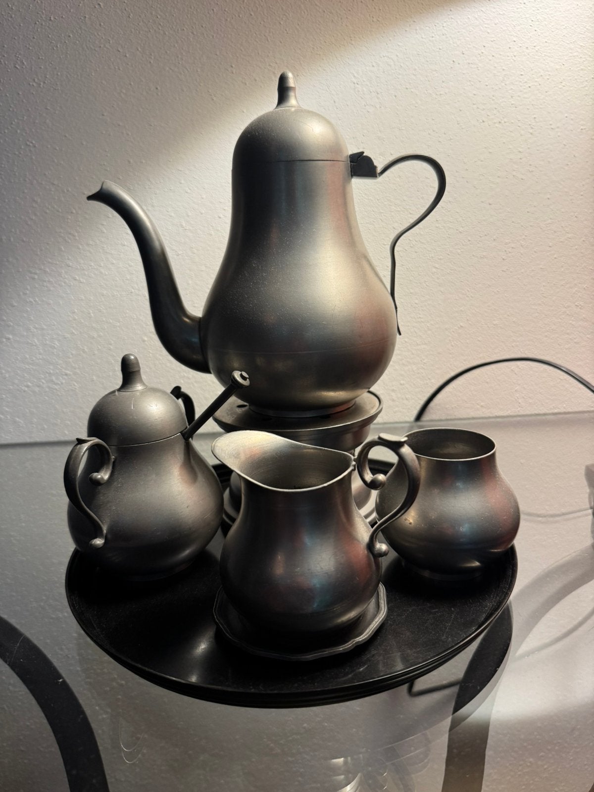 Compleet tinnen theeservies, Antiek en Kunst, Ophalen