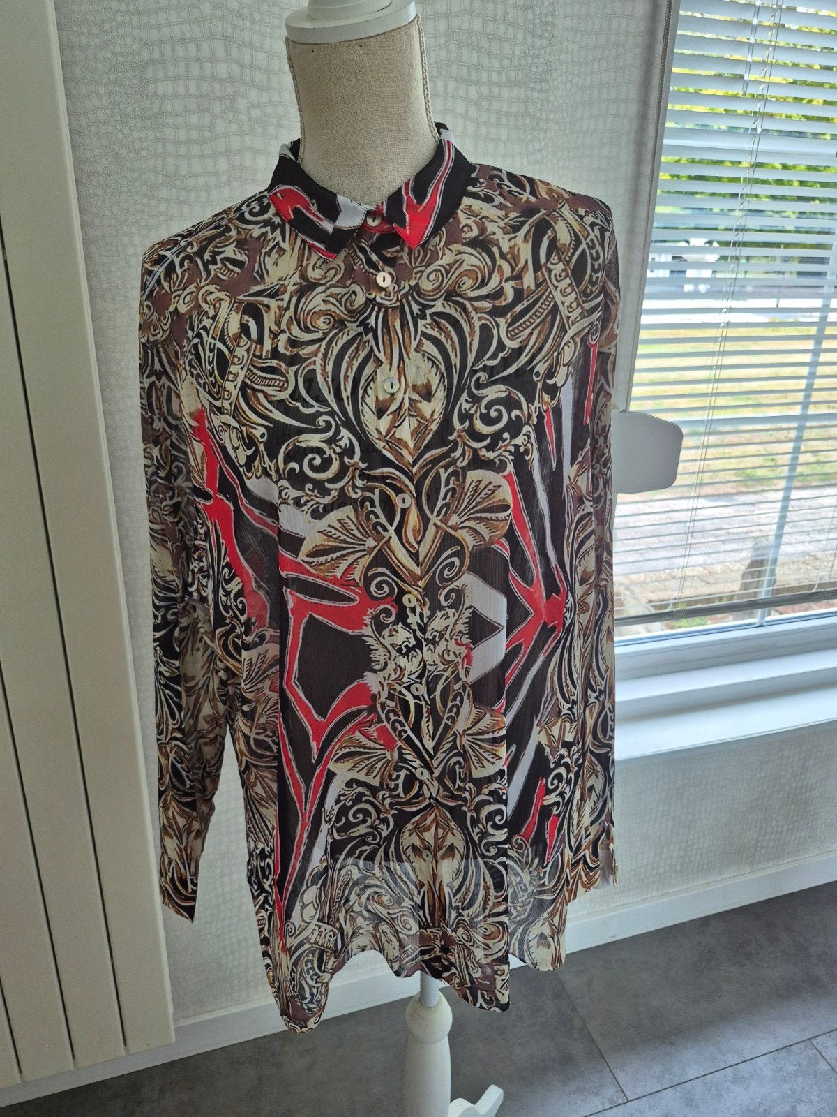 Oogstrelende Missy blouse XL rood, zwart, wit, goud, Kleding | Dames, Maat 46/48 (XL) of groter, Missy, Ophalen of Verzenden, Zo goed als nieuw