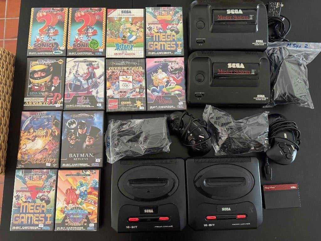 Sega Megadrive Master system, Spelcomputers en Games, Spelcomputers | Sega, Gebruikt, Mega Drive, Met 1 controller, Met games