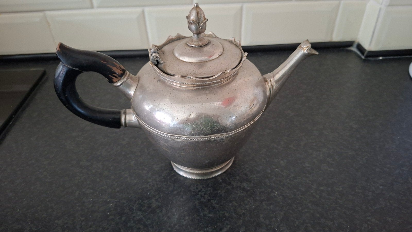 Antieke verzilverde theepot - 1880, Ophalen of Verzenden