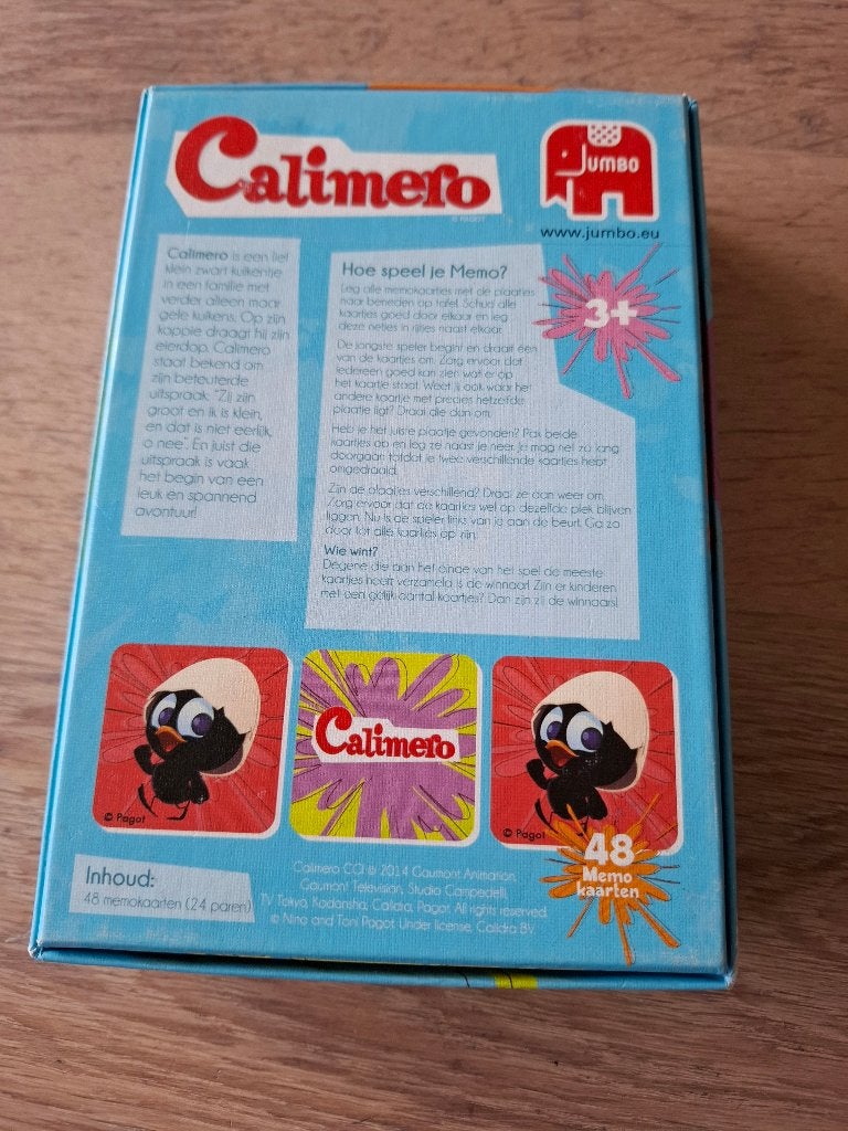 Jumbo Calimero memo - 48 kaarten - 3+, Hobby en Vrije tijd, Een of twee spelers, Ophalen of Verzenden, Gebruikt