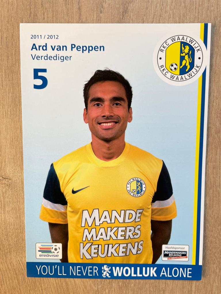 Fotokaart Ard van Peppen (RKC) ., Verzamelen, Sportartikelen en Voetbal, Ophalen of Verzenden, Nieuw, Spelerskaart