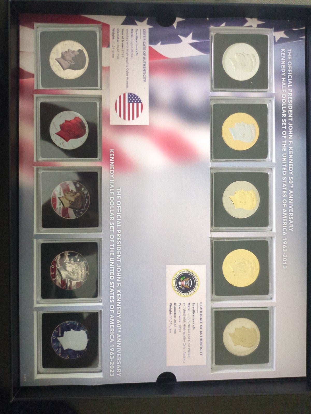JFK Kennedy Half Dollar Muntencollectie 50e & 60e Jubileum, Ophalen of Verzenden