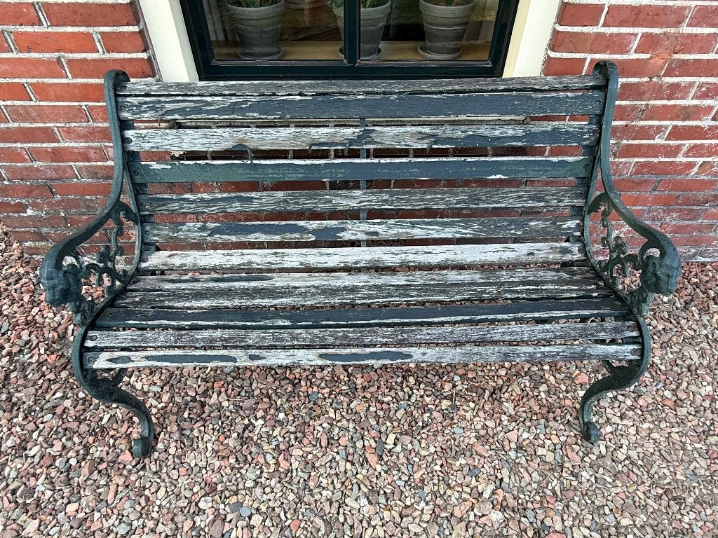 Sierlijke gietijzeren tuinbank | Opknapper | 125 cm breed, Tuin en Terras, Tuinbanken, Ophalen, Gebruikt, Overige materialen