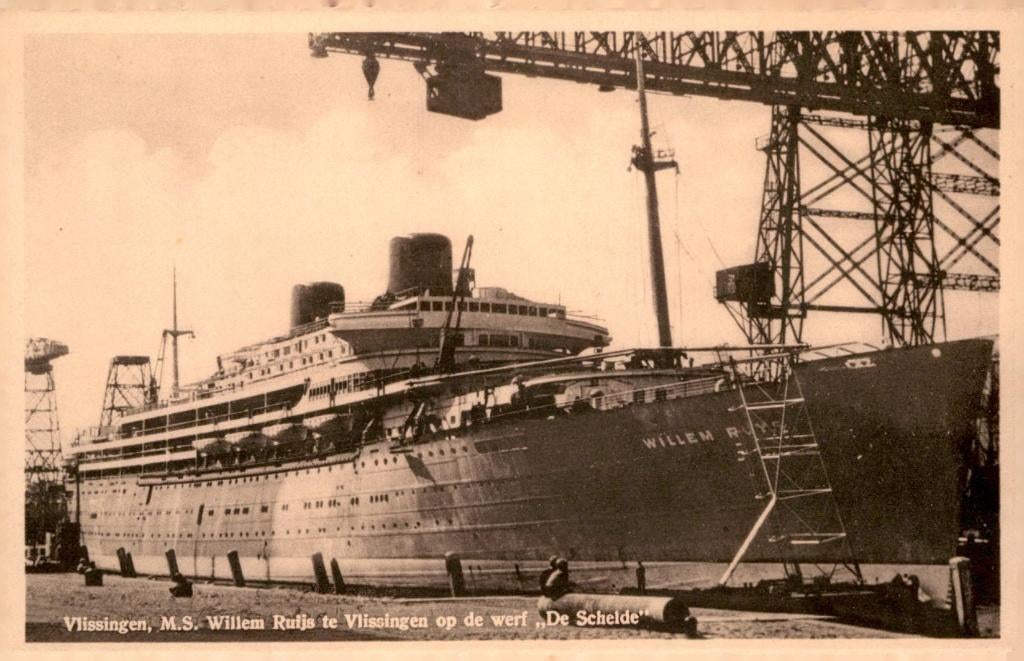 Vlissingen MS Willem Ruijs op de werf De Schelde # 601, Verzenden, 1940 tot 1960, Ongelopen, Zeeland