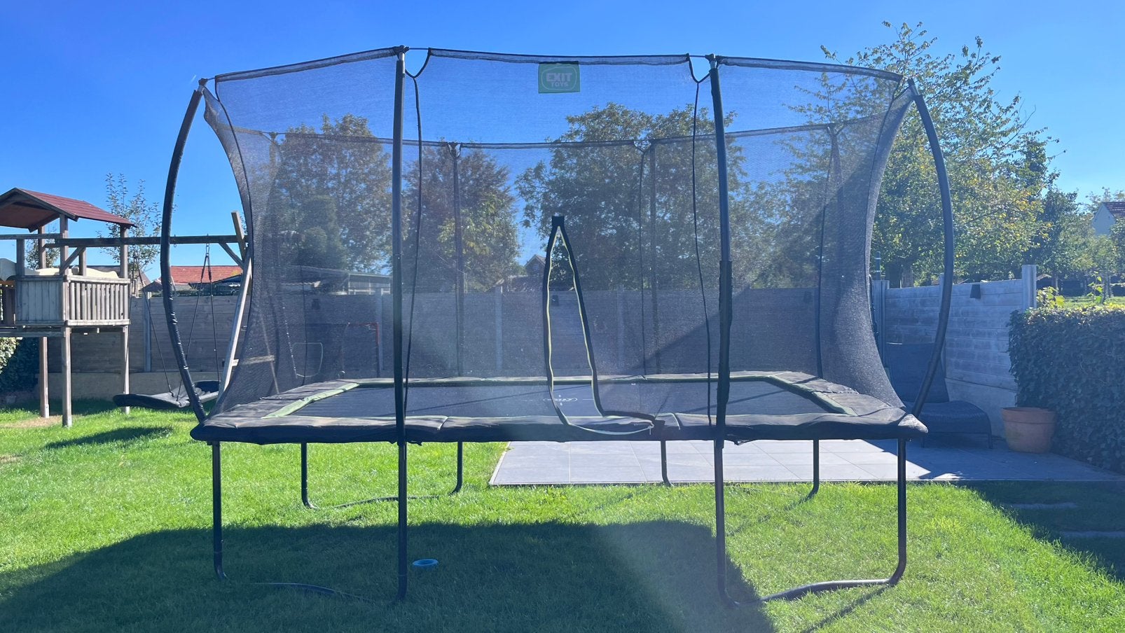 Trampoline 244x360, merk Exit, Ophalen, Gebruikt