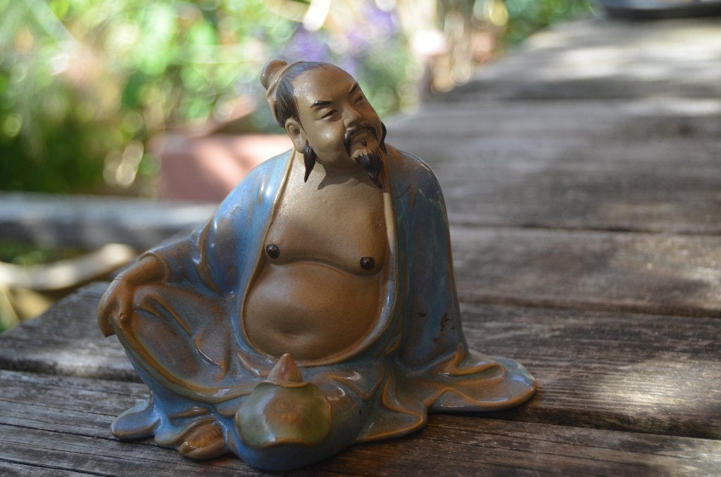 Taoïstische wijze of Onsterfelijke, Chinees, Steen/keramiek, Ophalen of Verzenden, Meerkleurig, Beeld