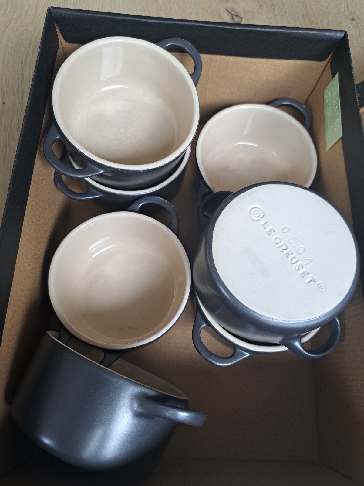 Le crueset mini ovenschaaltjes, Huis en Inrichting, Ophalen of Verzenden, Zo goed als nieuw, Overige materialen