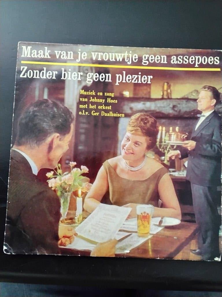 Oude singel zonder bier geen plezier  , johnny hoes, Ophalen of Verzenden, Gebruikt, Reclamebord, Plaat of Schild, Gulpener