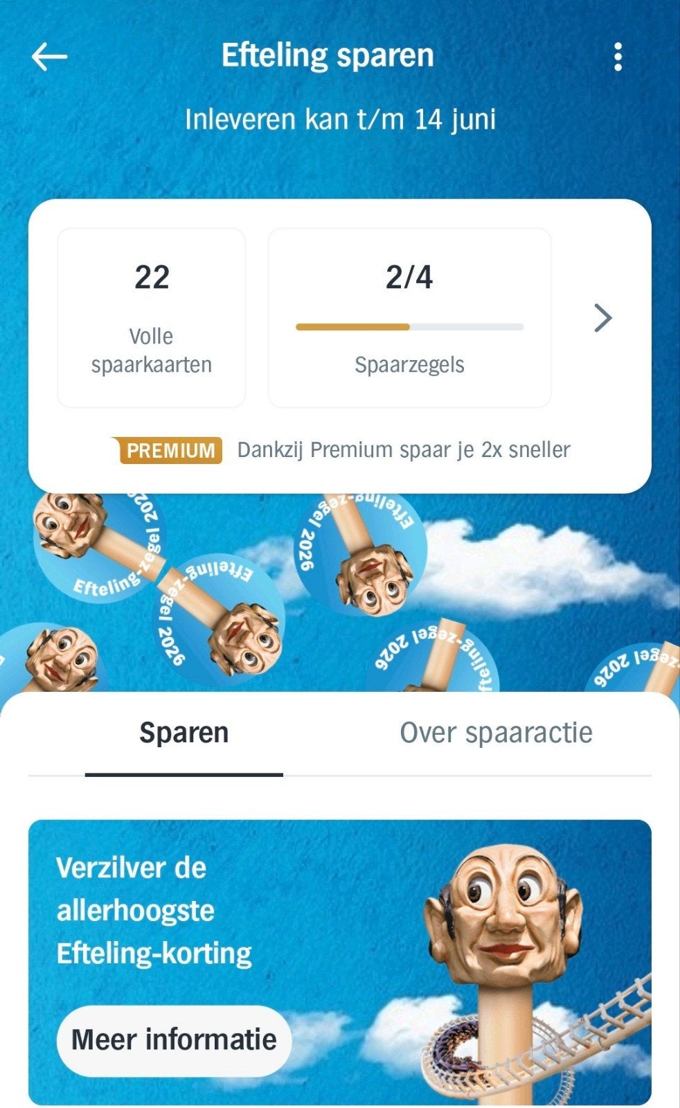 22 spaarkaarten Efteling actie van Albert Heijn, Albert Heijn, Ophalen