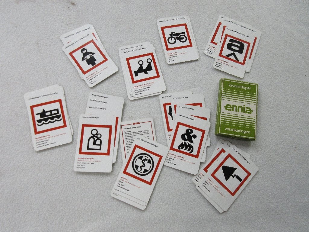 Ennia verzekeringen kwartet, Verzamelen, Speelkaarten, Jokers en Kwartetten, Ophalen of Verzenden, Zo goed als nieuw, Kwartet(ten)
