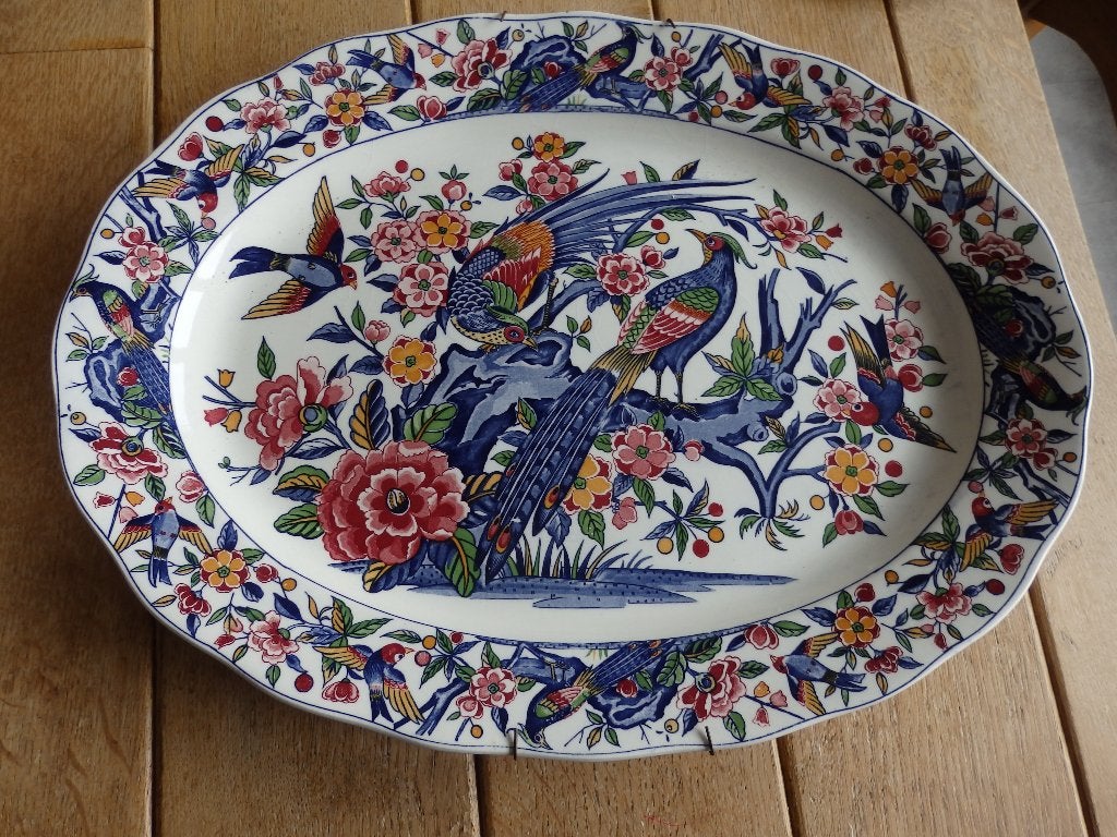 Marokkaanse Taous Schaal XL (45,5 x 35 cm) – Pauwenservies, Ophalen of Verzenden