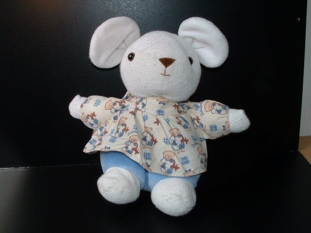NOUKIES FOR PREMAMAN MUIS BADSTOF WIT MET BLAUW/WIT, Verzenden, Nieuw, Overige typen