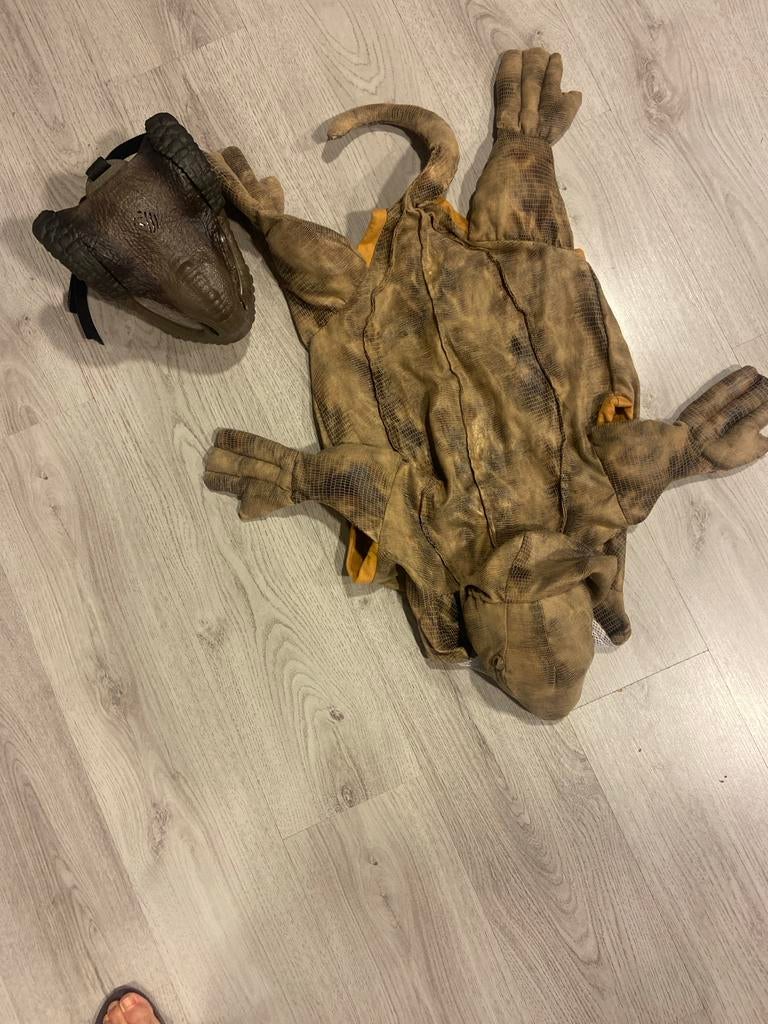 Dinosaurus kostuum met masker - maat 4/5 jaar, Kinderen en Baby's, Carnavalskleding en Verkleedspullen, Ophalen of Verzenden, Zo goed als nieuw