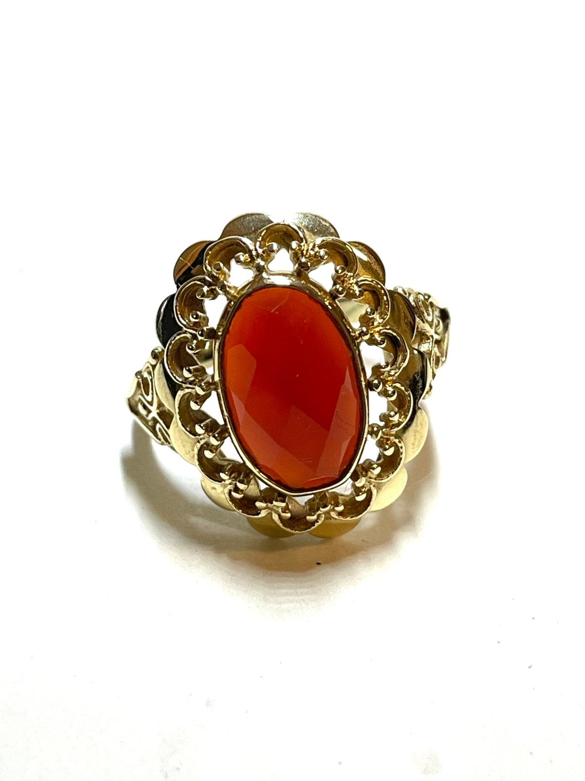 14k gouden ring met een carneool, -, -, Ophalen of Verzenden, Zo goed als nieuw